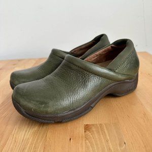 Dansko Womens Leather Clogs Size 37 Green